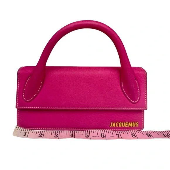 Jacquemus Le Chiquito Long Nubuck Cross Body Purse Handbag in Pink - Picture 6 of 17